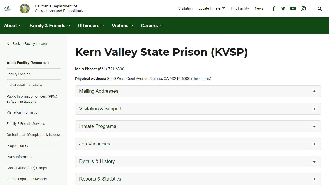 Kern Valley State Prison (KVSP) - California Department of Corrections ...